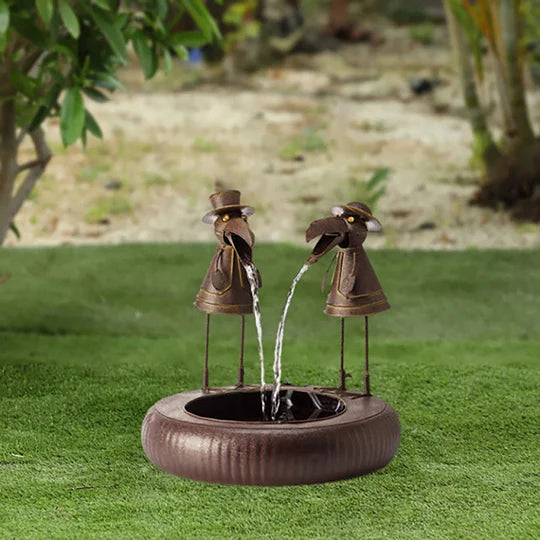 Fontaine de Jardin Décorative avec Figurine Animale en Polyrésine et Pompe Intégrée pour Terrasse et Extérieur | Koossa