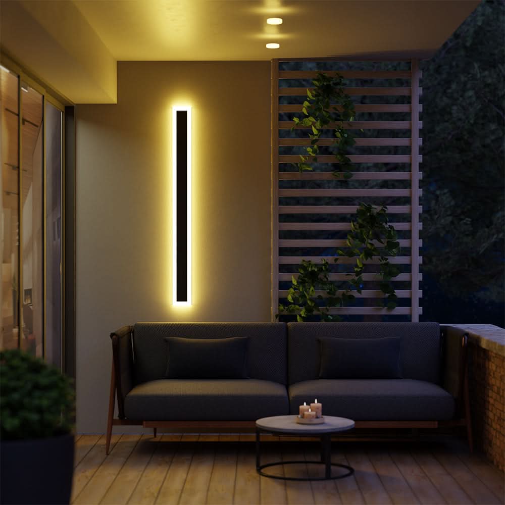 Applique murale LED extérieure moderne IP65 noire et blanche éclairage jardin balcon terrasse façade design | Koossa