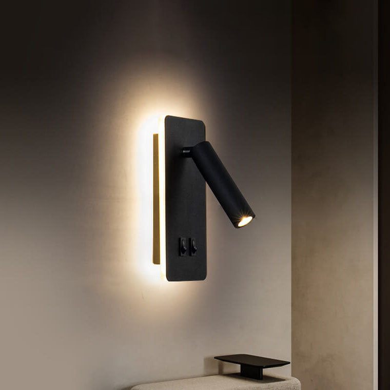 Adjustable LED Wall Sconce, Black or White Iron Hardwired Reading Light with Rotatable Arm for Bedroom, Hallway & Task Lighting | Lonoma