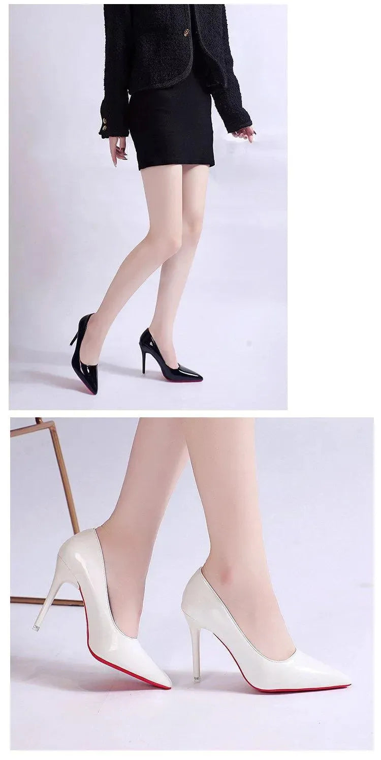 Women's Stiletto Court Shoes with Low Vamp & High Heel — Elegant Pointed Pumps for Office & Evening Wear | Koossa
