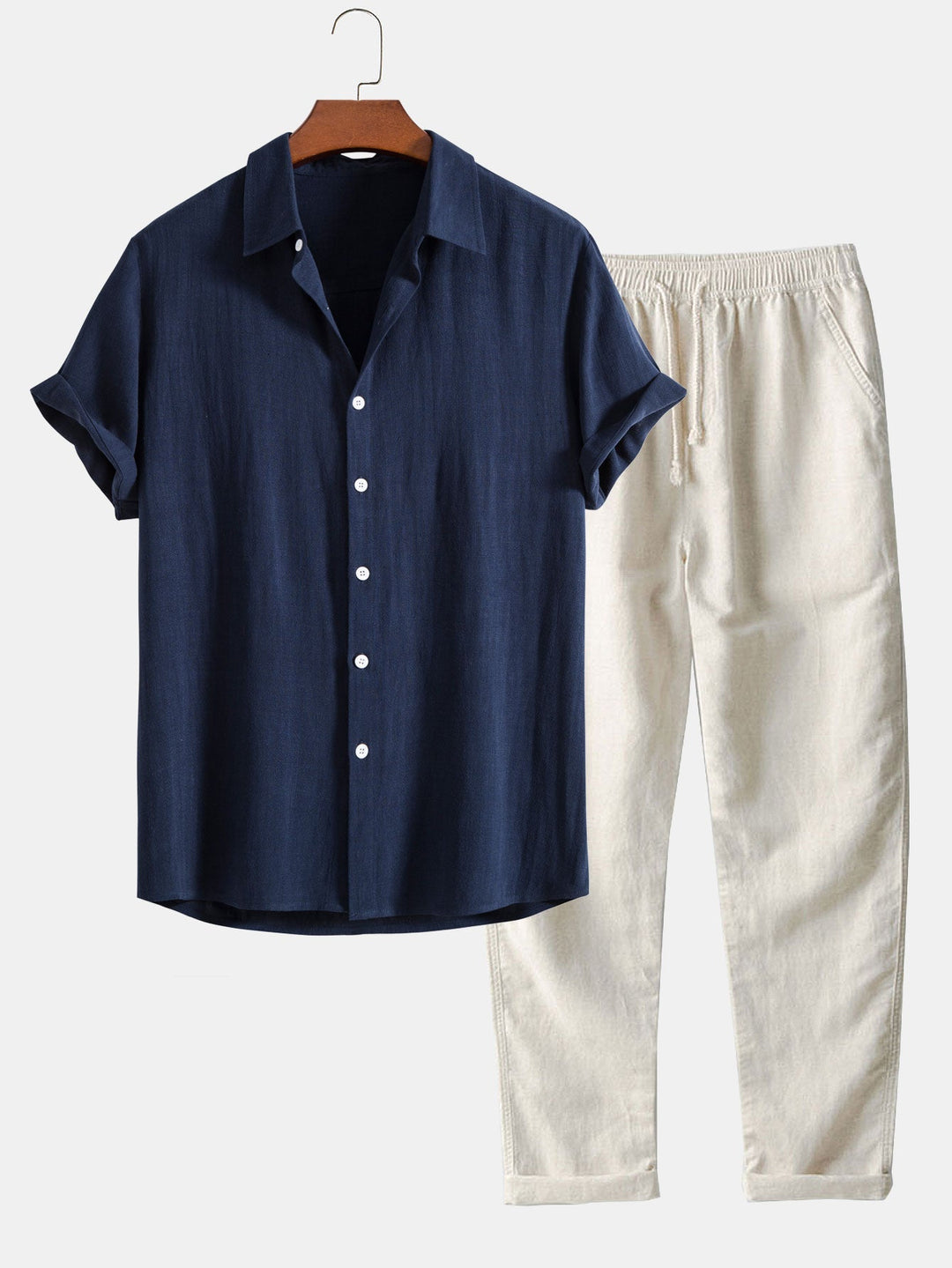 Men's Two-Piece Co-ord Set — Smart-Casual Shirt and Trousers for Summer Occasions & Relaxed Elegance | Koossa