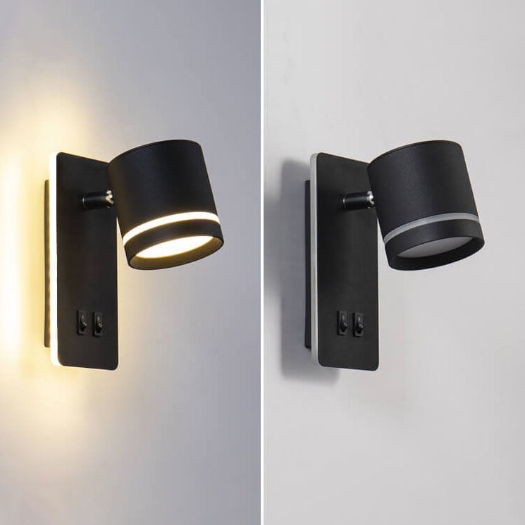Adjustable LED Wall Sconce, Black or White Iron Hardwired Reading Light with Rotatable Arm for Bedroom, Hallway & Task Lighting | Lonoma