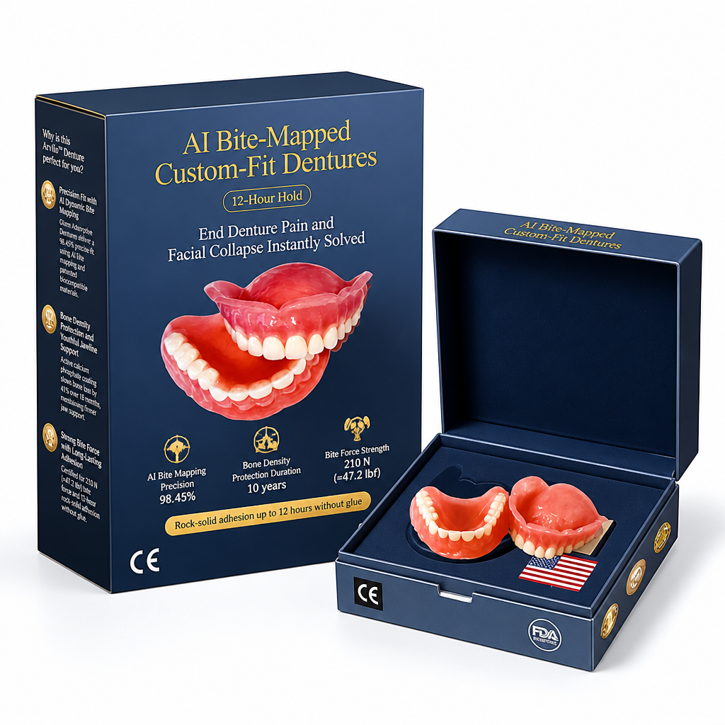 Precision-Molded Denture Set for Secure All-Day Wear – Upper & Lower False Teeth with Natural Pearl White Finish | Lonoma