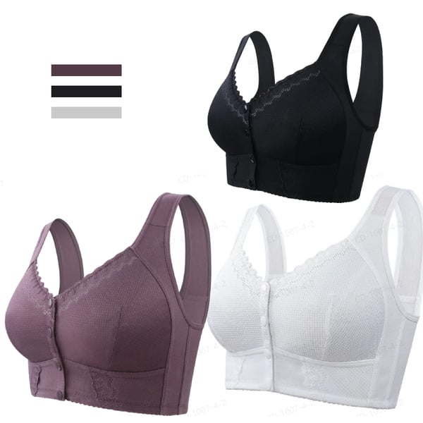 Women's Front-Fastening Soft Cup Bra — Wireless Comfort Bra with Wide Band for All-Day Support | Koossa
