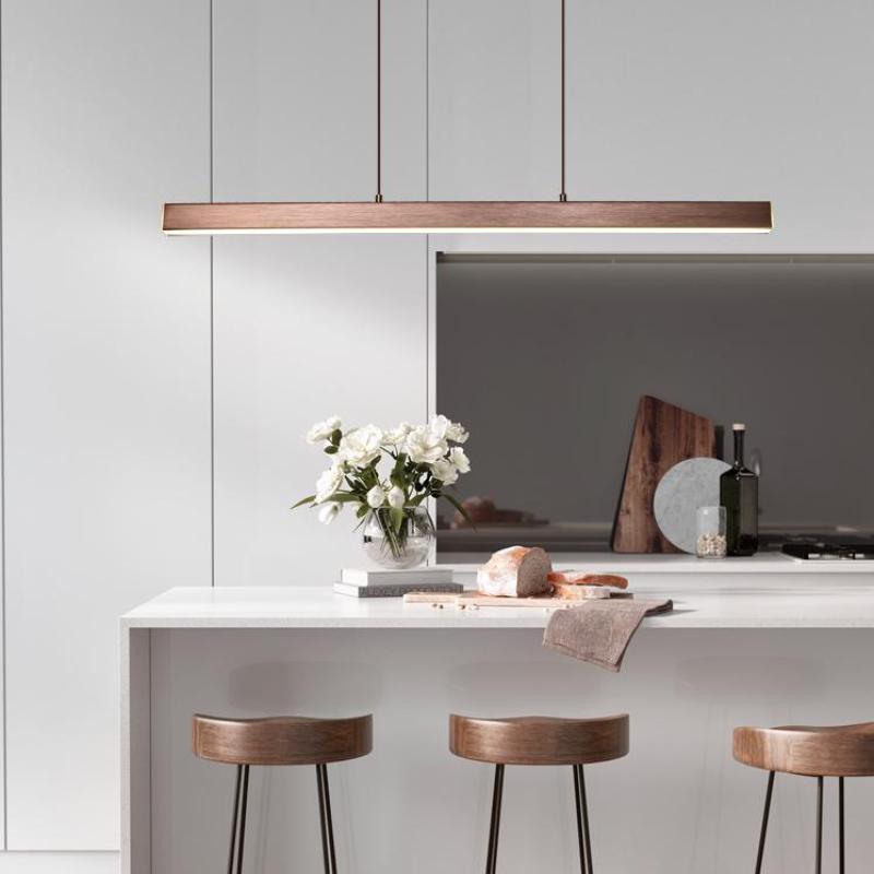 Adjustable Linear LED Pendant Light Metal Acrylic Fixture for Kitchen Island Dining Room Modern Hanging Ceiling Lamp Dimmable 3-Color | Lonoma