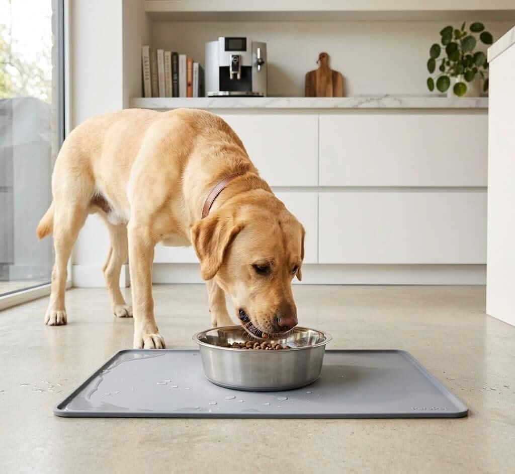 Pet Feeding Mat Silicone Non-Slip Waterproof Raised Edge Dishwasher Safe Dog Cat Bowl | Koossa