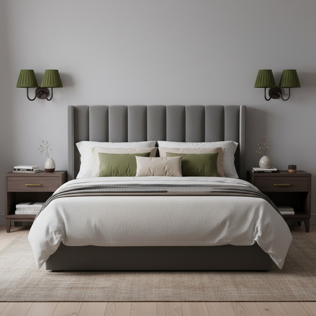 Applique murale élégante à abat-jour plissé en tissu – Éclairage classique et raffiné pour chambre et salon | Koossa