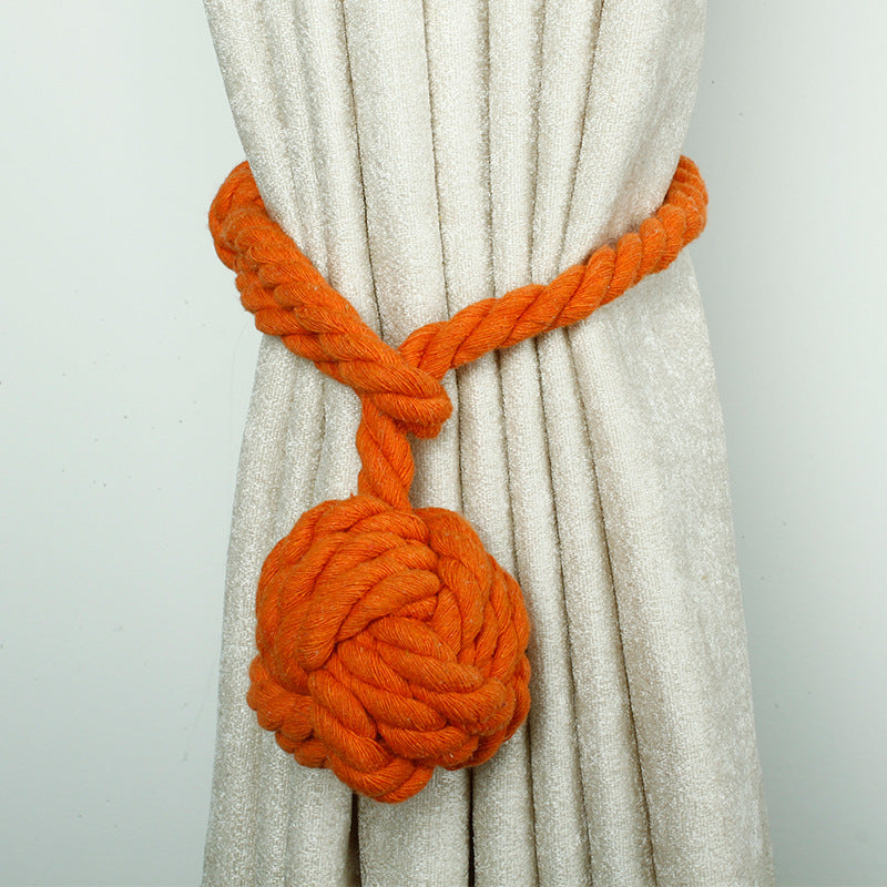 Macramé Curtain Tie Backs with Wooden Stick - Handwoven Cotton Rope Curtain Holders for Boho, Farmhouse & Natural Home Decor | Lonoma