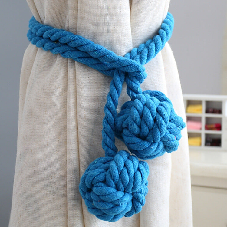 Macramé Curtain Tie Backs with Wooden Stick - Handwoven Cotton Rope Curtain Holders for Boho, Farmhouse & Natural Home Decor | Lonoma