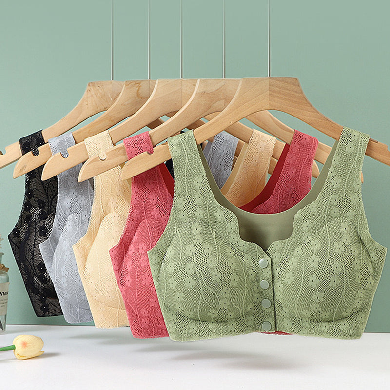 Front-Closure Wireless Bra Soft Support Skin-Friendly Elastic Easy On and Off Everyday Comfort Bra for Women | Lonoma