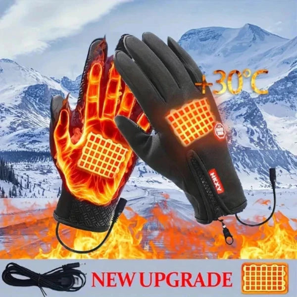 Heated Touchscreen Winter Gloves, USB Rechargeable Waterproof Windproof Thermal Gloves for Skiing, Cycling, Driving & Outdoor Activities | Lonoma