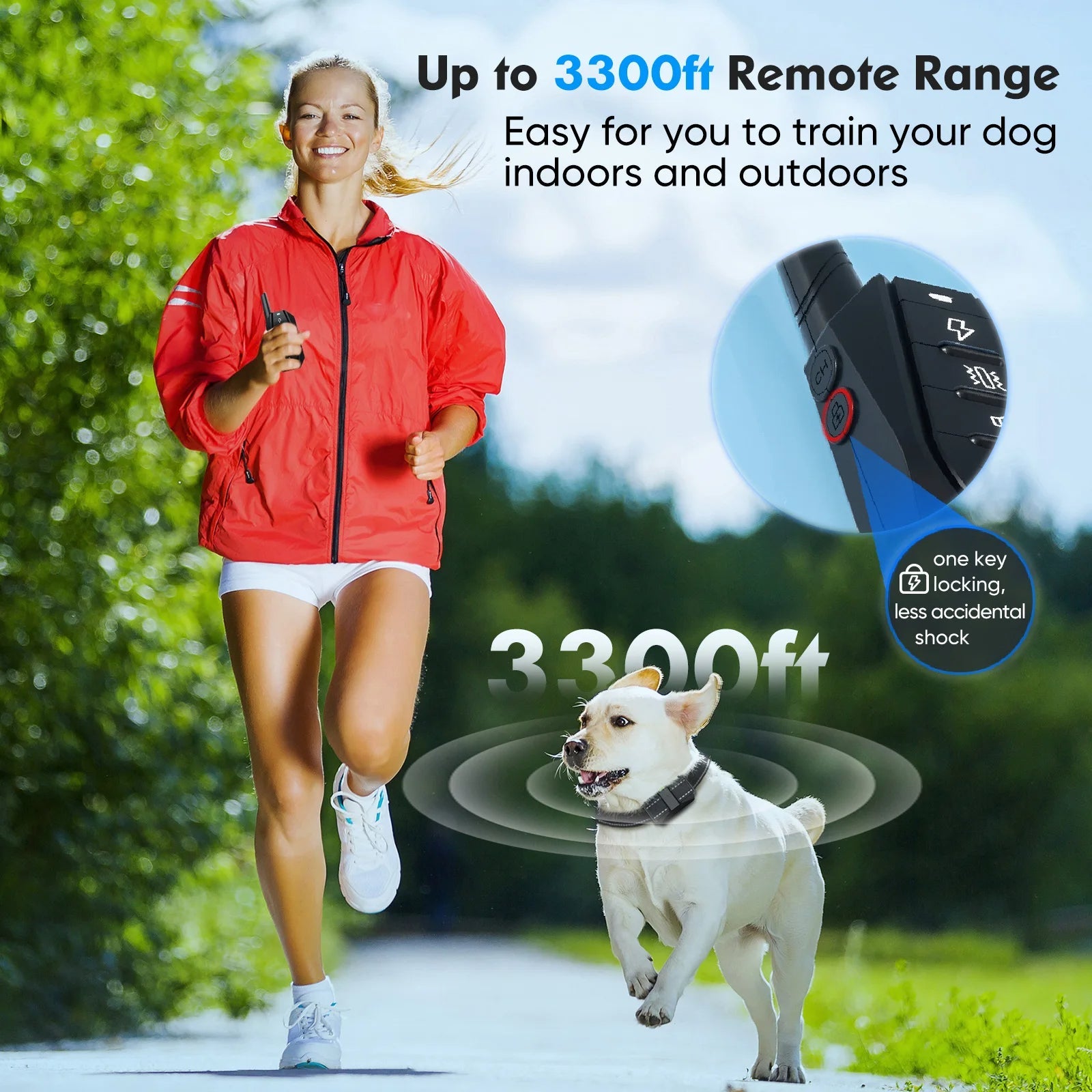 Dog Training Collar 1000m Remote Control Rechargeable Waterproof Beep Vibration Static Correction LCD Display Small Large Dogs All Breeds | Koossa