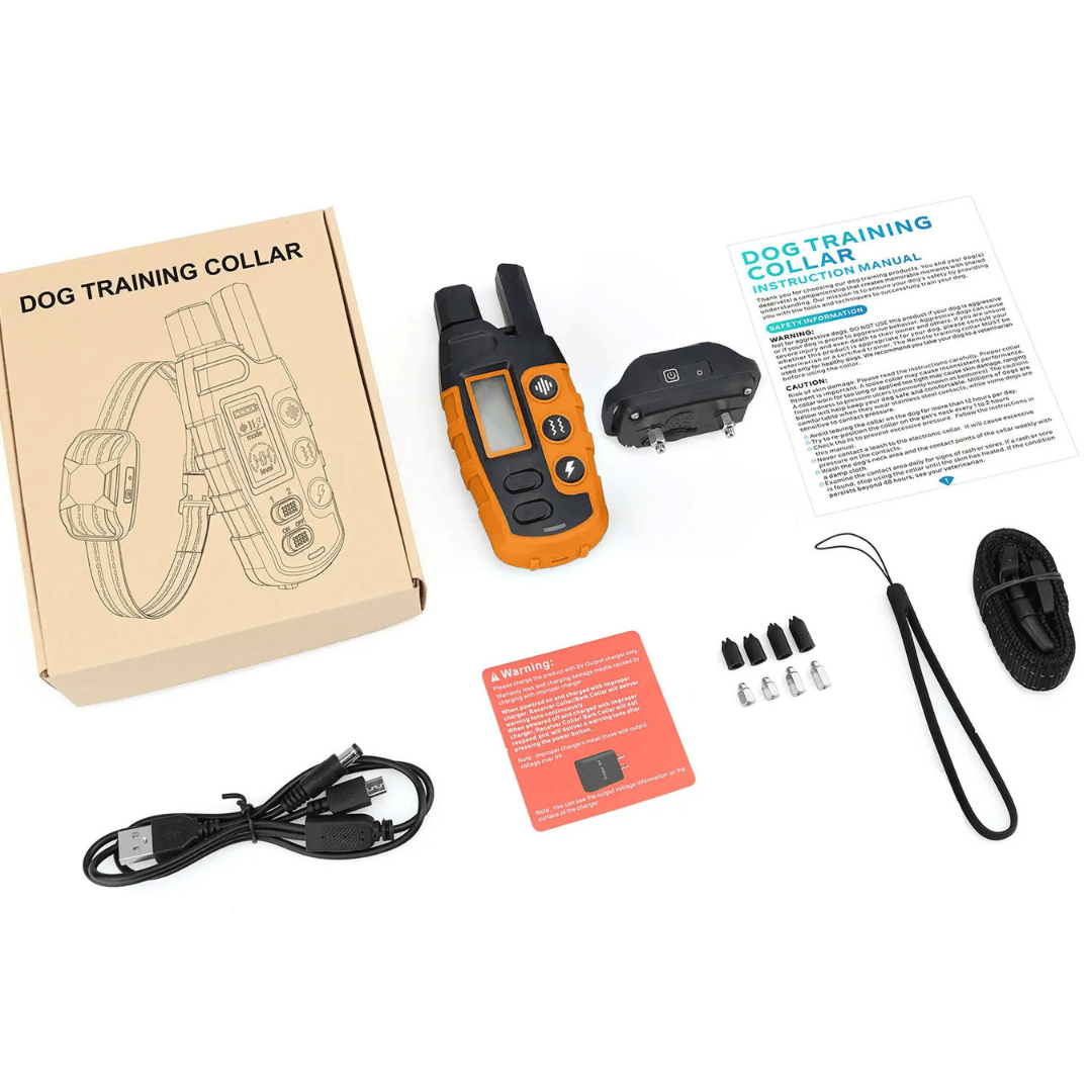 Dog Training Collar 1000m Remote Rechargeable Waterproof Sound Vibration Static Small Medium Large E-Collar Recall Off-Lead Control | Koossa