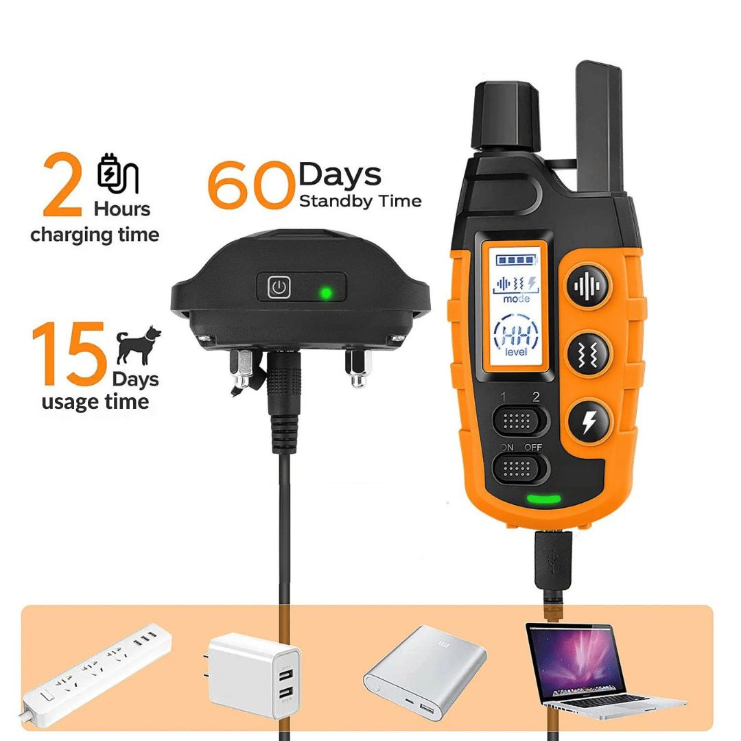 Dog Training Collar 1000m Remote Rechargeable Waterproof Sound Vibration Static Small Medium Large E-Collar Recall Off-Lead Control | Koossa