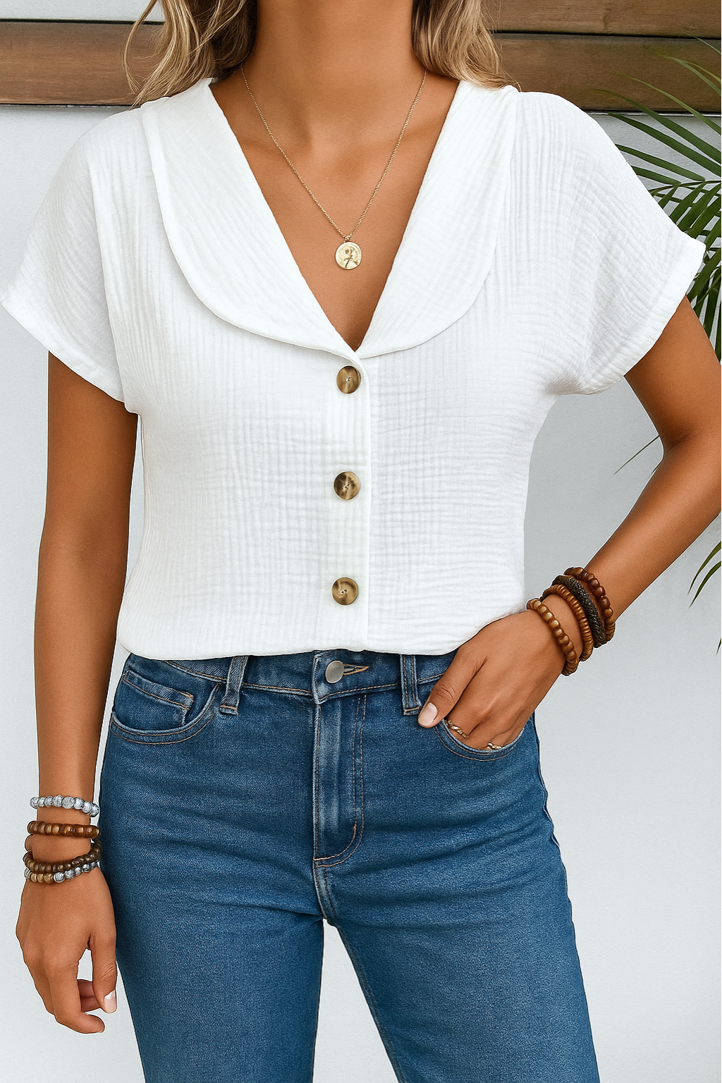 Women's Classic Button-Down Collar Blouse — Elegant Casual Shirt for Work & Weekend Wear | Koossa
