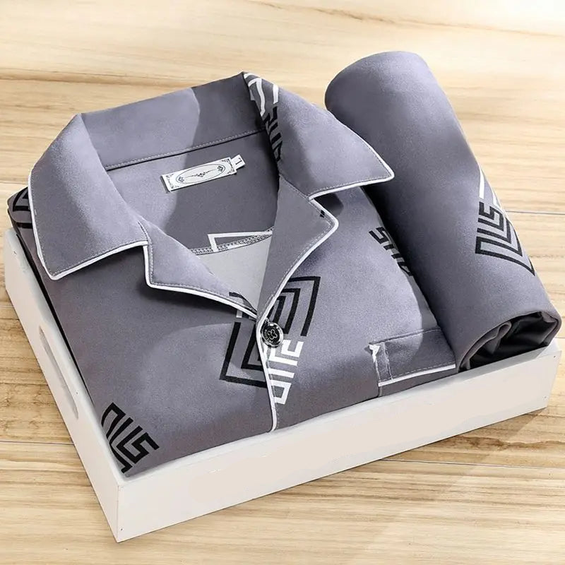 Men's Classic Button-Front Nightshirt — Elegant Loungewear for Comfortable Sleep & Relaxed Evenings | Koossa
