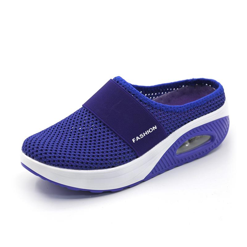 Women's Cushioned Orthopaedic Walking Trainers — Breathable Mesh Slip-On Shoes with Air Cushion Support | Koossa