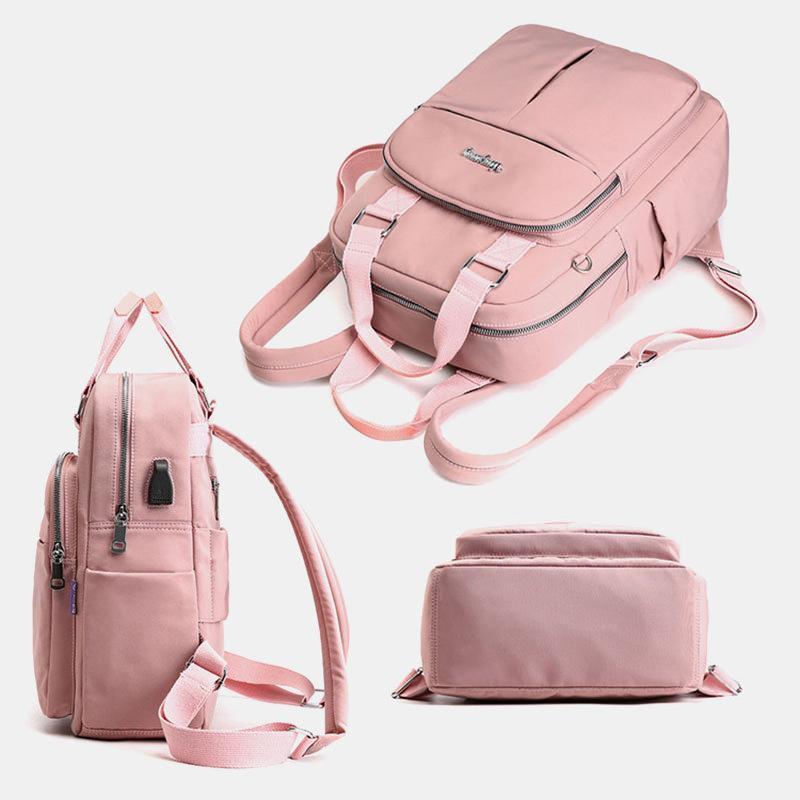 Women's Water-Resistant Everyday Backpack with USB Charging Port — Practical Travel Rucksack for Work & Leisure | Koossa