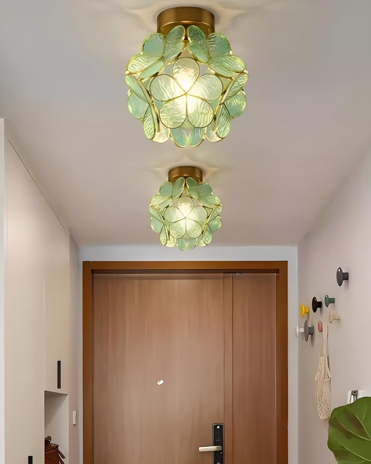 Flower Ceiling Light Flush Mount 8-Inch Gold & Acrylic LED Fixture for Bedroom Hallway Living Room Entry Modern Floral Design | Lonoma
