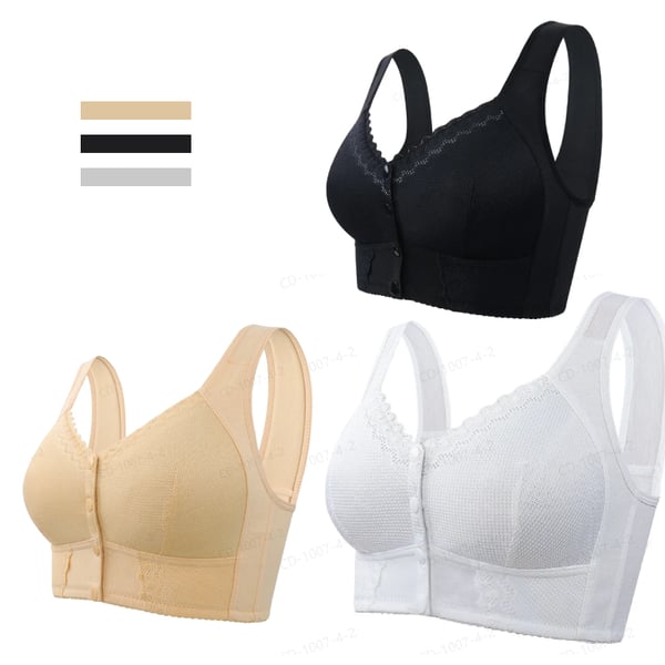 Women's Front-Fastening Soft Cup Bra — Wireless Comfort Bra with Wide Band for All-Day Support | Koossa