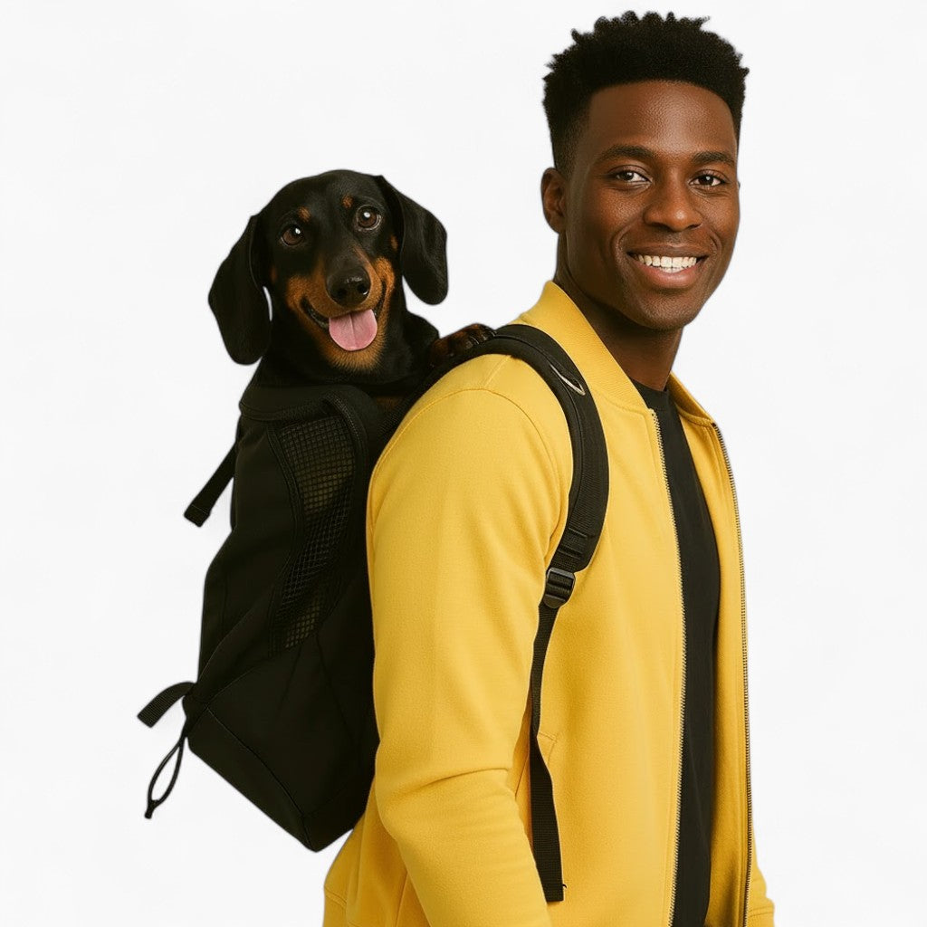 Dog Carrier Backpack Breathable Mesh Dachshund Travel Rucksack Ventilated Adjustable Reflective Small Dog Hands-Free Walking Hiking | Koossa