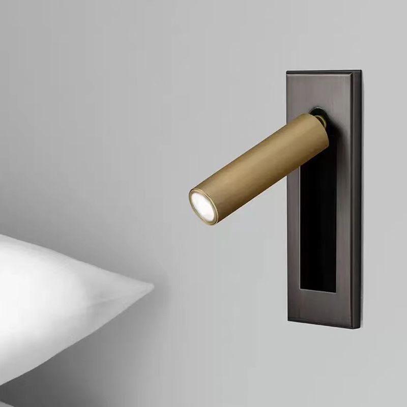 Adjustable Metal Wall Sconce Cylindrical or Square Design Hardwired LED Spotlight for Bedroom Hallway Accent Lighting Brushed Nickel Black | Lonoma