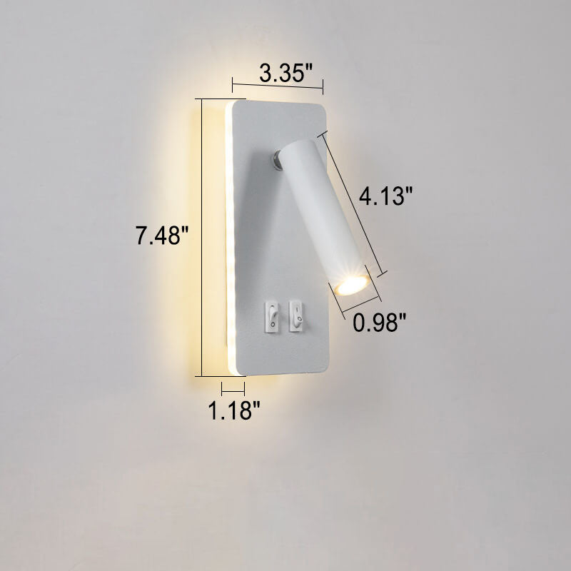 Adjustable LED Wall Sconce, Black or White Iron Hardwired Reading Light with Rotatable Arm for Bedroom, Hallway & Task Lighting | Lonoma