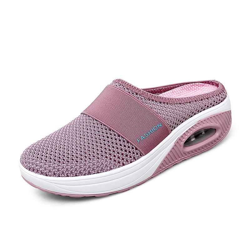 Women's Cushioned Orthopaedic Walking Trainers — Breathable Mesh Slip-On Shoes with Air Cushion Support | Koossa