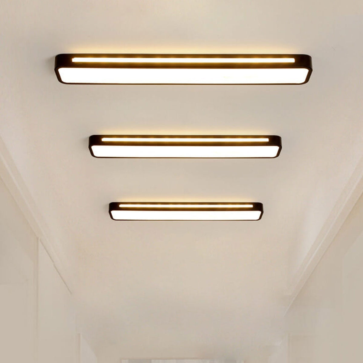 Low-Profile LED Flush Mount Ceiling Light, 19-31 in Black or White Acrylic, Modern Hardwired Fixture for Bedroom, Hallway & Entryway | Lonoma