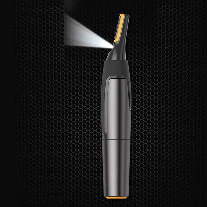 Tondeuse Nez Oreilles Sourcils Lames Titane LED Tête Plate 39 g Design Ergonomique Soin Précision Visage | Koossa