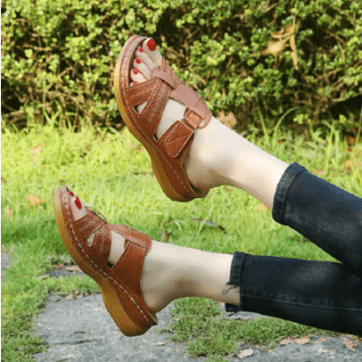 Women's Open-Toe Wedge Sandals with Cushioned Sole — Comfortable Summer Sandals for Everyday Wear & Travel | Koossa