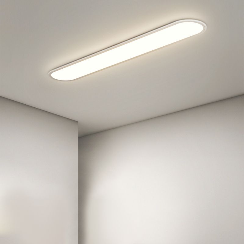 Oval Flush Mount LED Ceiling Light Fixture Modern Minimalist Metal Acrylic for Bedroom Living Room Dining Room Hallway Office Hardwired | Lonoma