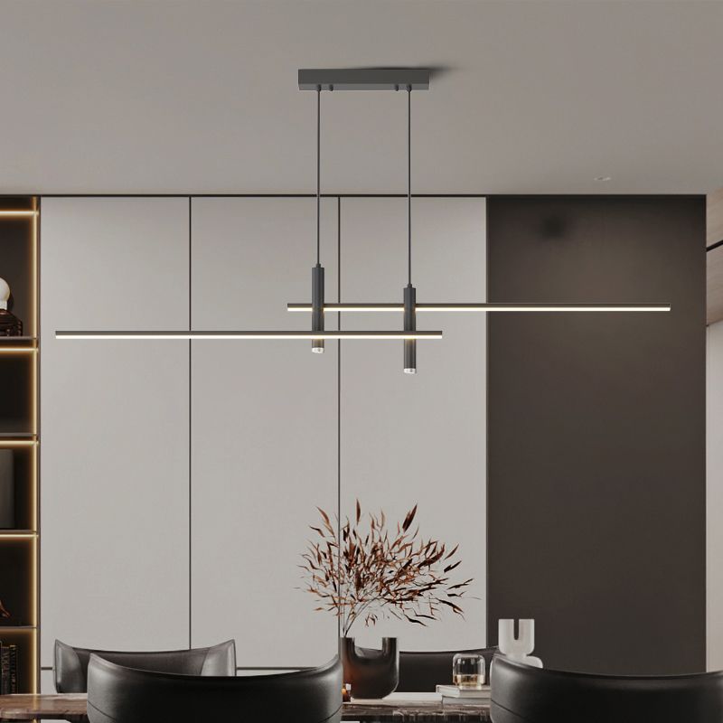 Contemporary Metal Spotlight Chandelier for Dining Tables – Adjustable Linear Design in Sleek Finishes for Kitchen Islands and Living Spaces | Lonoma