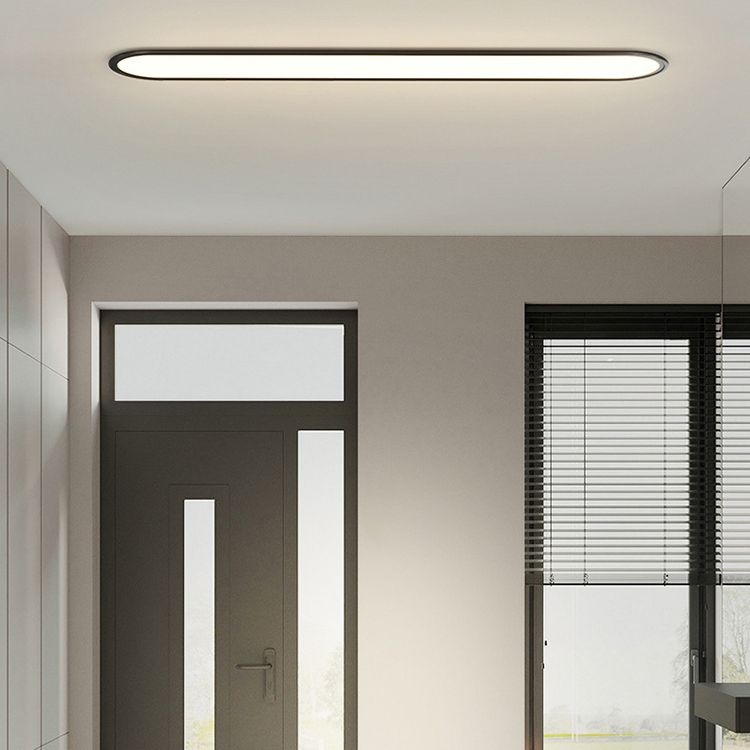 Oval Flush Mount LED Ceiling Light Fixture Modern Minimalist Metal Acrylic for Bedroom Living Room Dining Room Hallway Office Hardwired | Lonoma