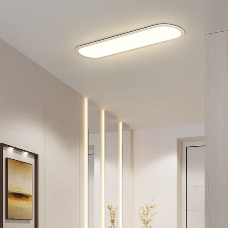 Oval Flush Mount LED Ceiling Light Fixture Modern Minimalist Metal Acrylic for Bedroom Living Room Dining Room Hallway Office Hardwired | Lonoma