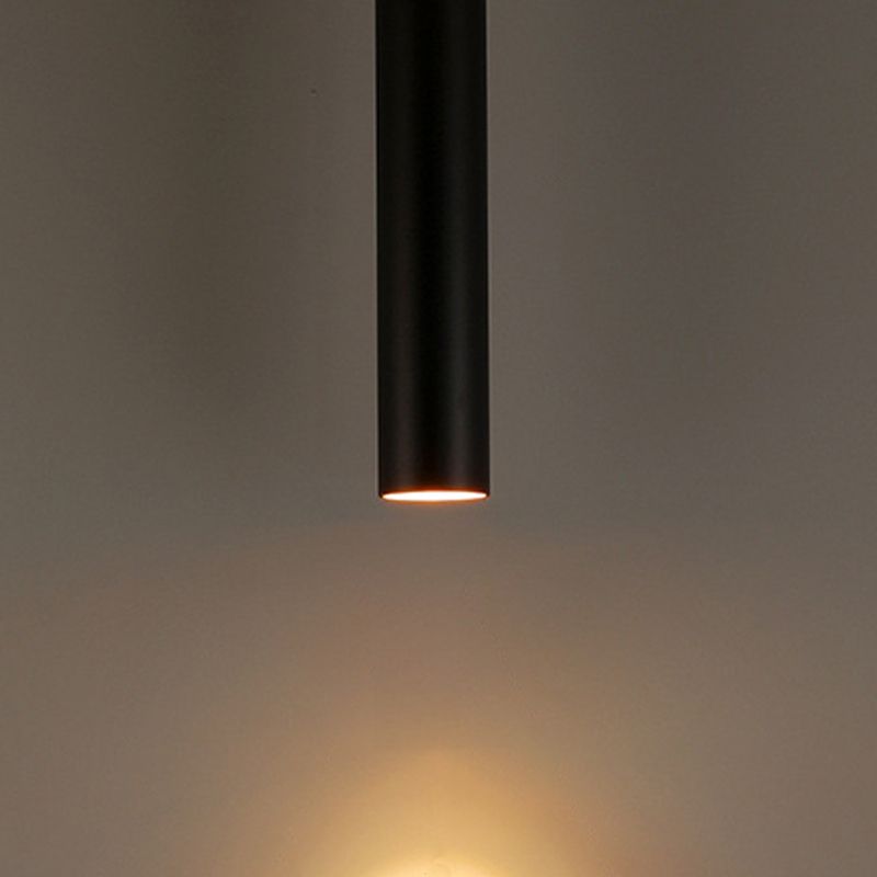 Linear Cylinder Pendant Light Black Metal 12 or 16 Inch Hardwired Adjustable Height Modern Hanging Fixture Dining Room Kitchen Island Bar | Lonoma