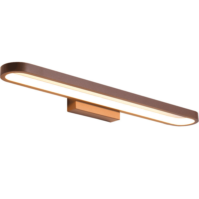 Curved LED Vanity Light for Bathroom Mirror – Metal & Silicone Wall Sconce in Black or Coffee – Hardwired Fixture for Washroom Makeup | Lonoma