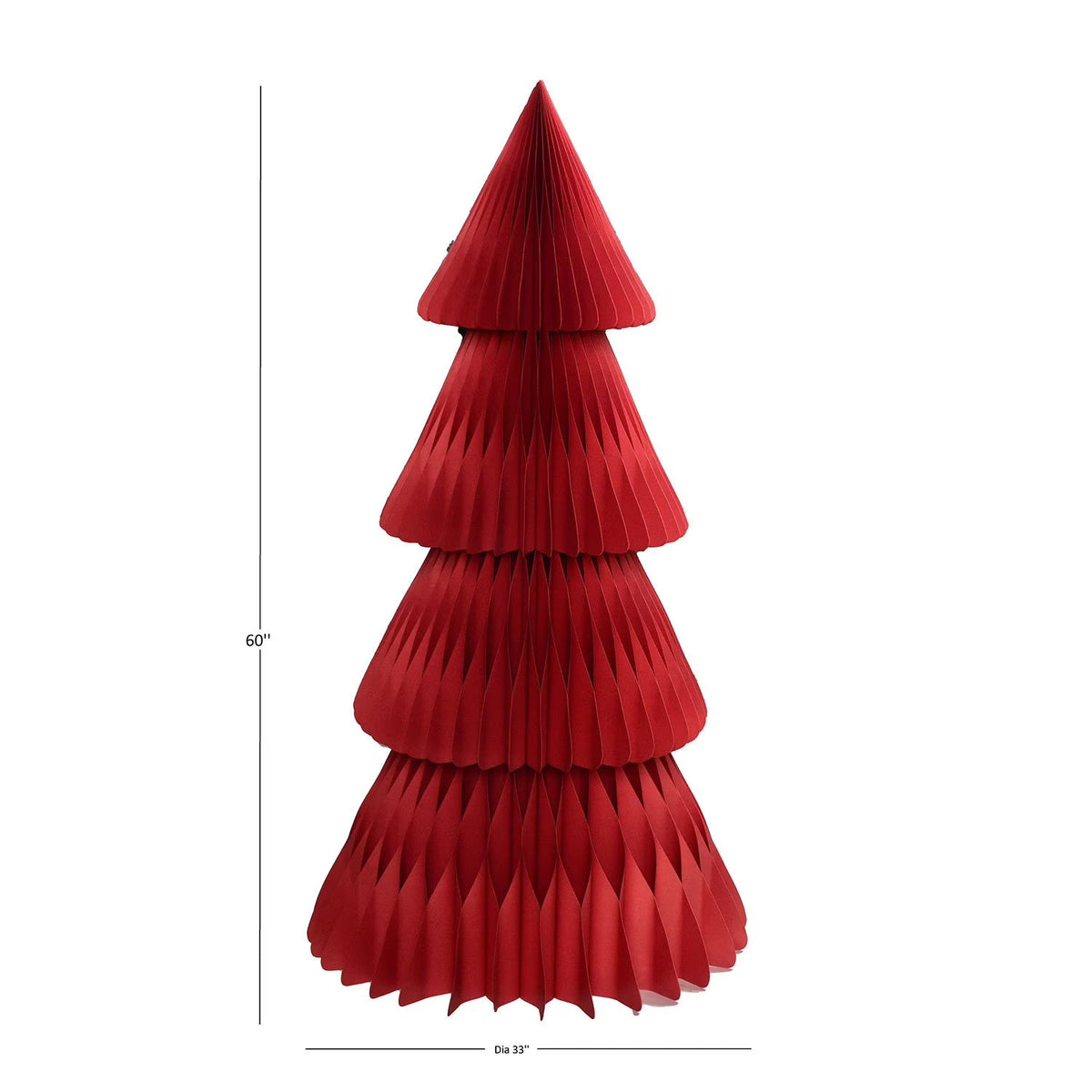 Foldable Paper Honeycomb Tree Centerpiece for Parties & Events – Red, Cream & Green – 12 in or 12 in Tall 3D Tabletop Display | Lonoma
