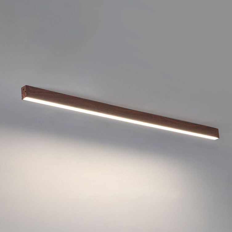 Plafonnier LED linéaire en bois 60-120 cm aluminium blanc chaud neutre froid avec diffuseur acrylique moderne | Koossa