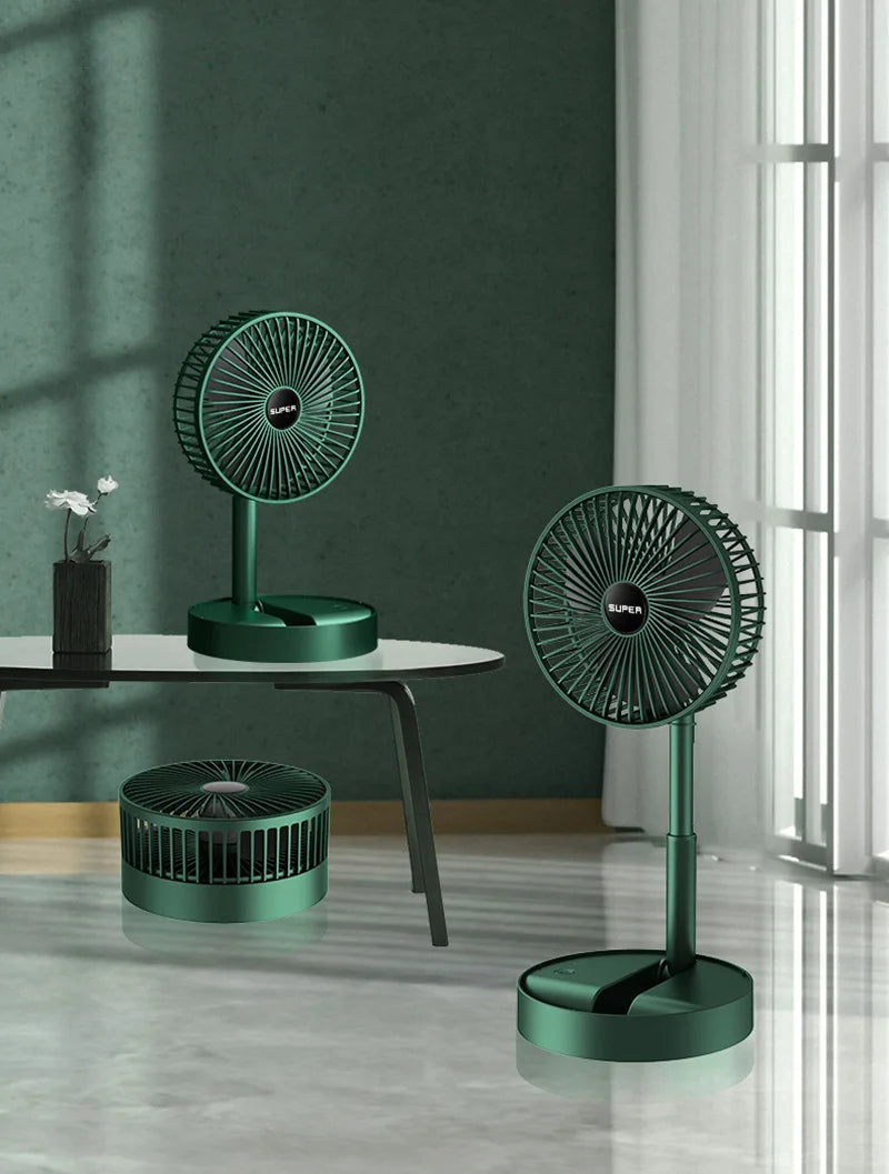Compact USB Desk Fan with Five Speed Settings and Foldable Design for Office and Travel | Koossa