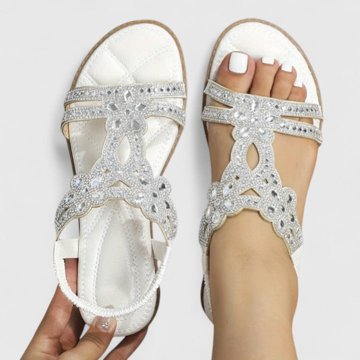 Women's Beaded Orthopedic Sandals | Supportive Comfort Footwear with Decorative Detail | Lightweight Summer Sandals for All-Day Wear | Koossa