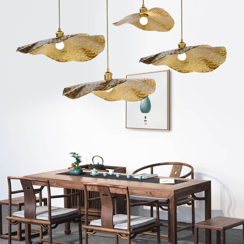 Gold Bronze Metal Pendant Light with Adjustable Cord, E26 Socket Hanging Ceiling Fixture for Dining Room, Kitchen Island, Bar & Café | Lonoma