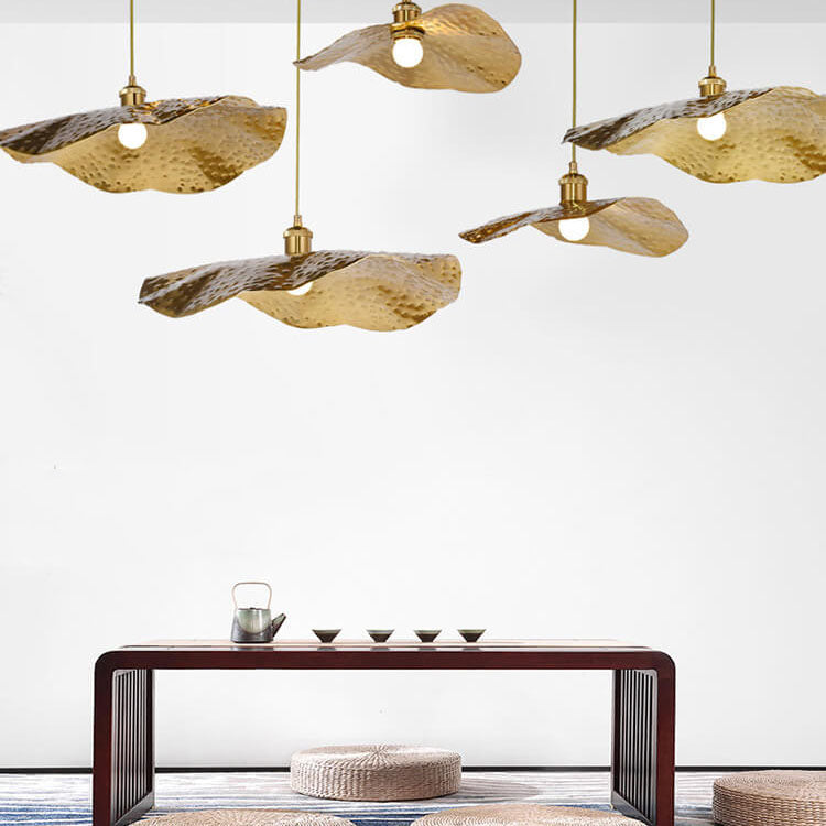 Gold Bronze Metal Pendant Light with Adjustable Cord, E26 Socket Hanging Ceiling Fixture for Dining Room, Kitchen Island, Bar & Café | Lonoma