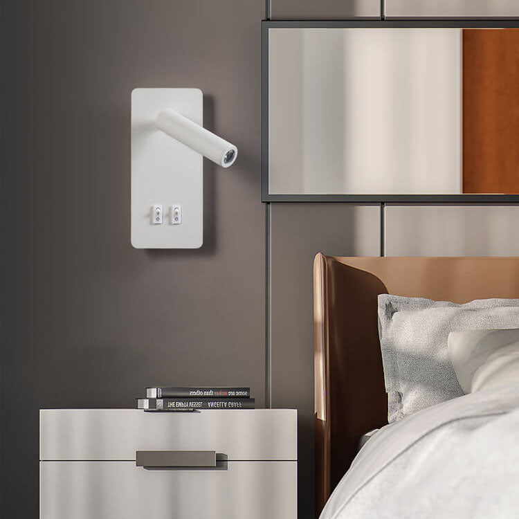 Adjustable LED Wall Sconce, Black or White Iron Hardwired Reading Light with Rotatable Arm for Bedroom, Hallway & Task Lighting | Lonoma
