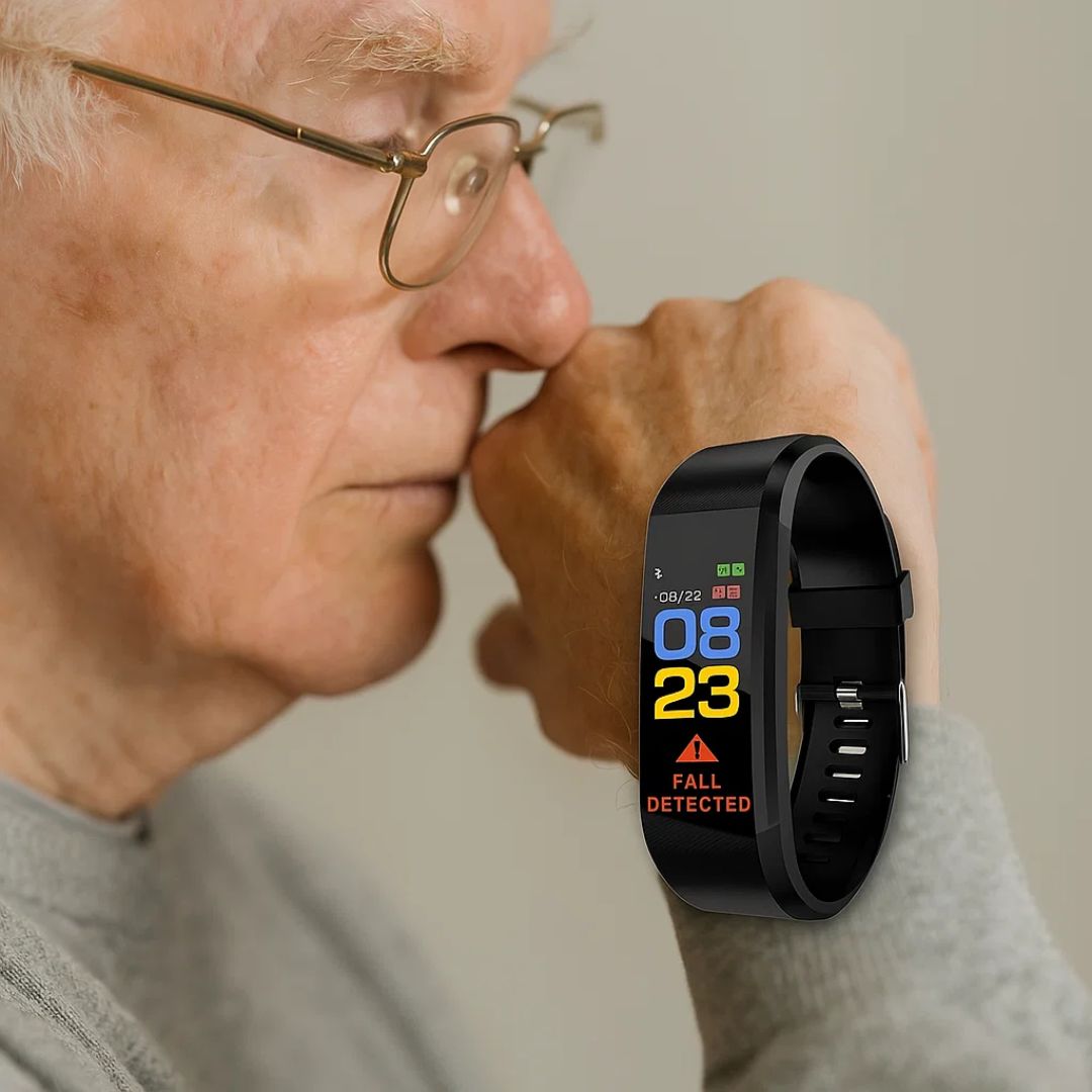 Smartwatch for Seniors with Fall Detection, GPS Tracker, Heart Rate & SOS Button - Elderly Safety Watch, Caregiver Alert Wristband | Lonoma