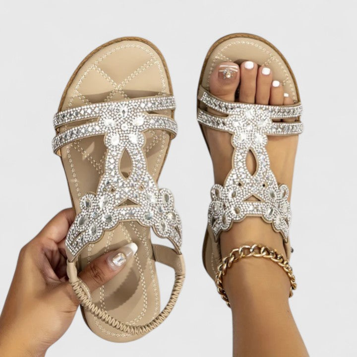 Women's Beaded Orthopedic Sandals | Supportive Comfort Footwear with Decorative Detail | Lightweight Summer Sandals for All-Day Wear | Koossa
