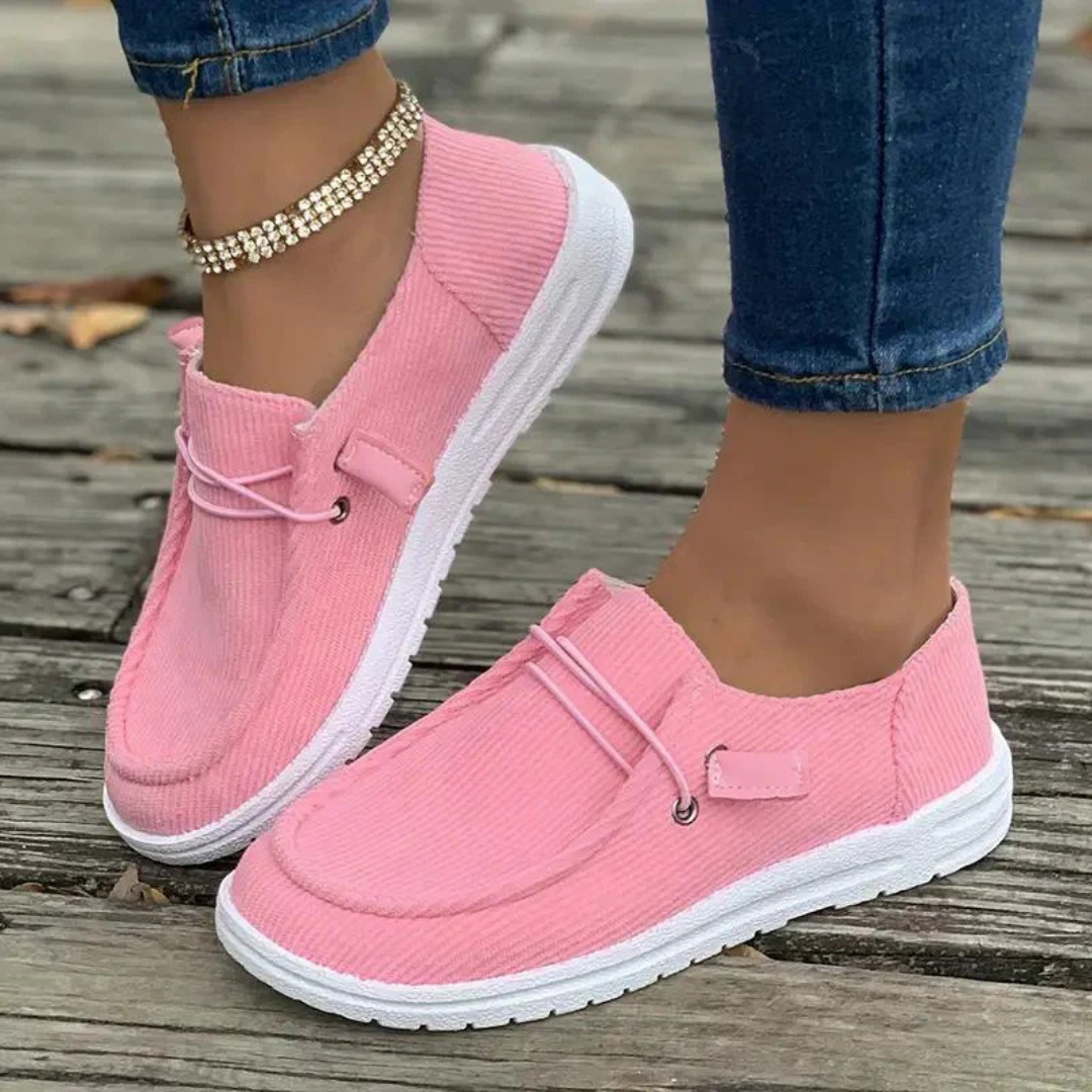 Women's Slip-On Loafers with Cushioned Insole | Lightweight Casual Everyday Comfort Shoes for Walking Travel Errands | Breathable Textured Upper Flexible White Sole | Koossa