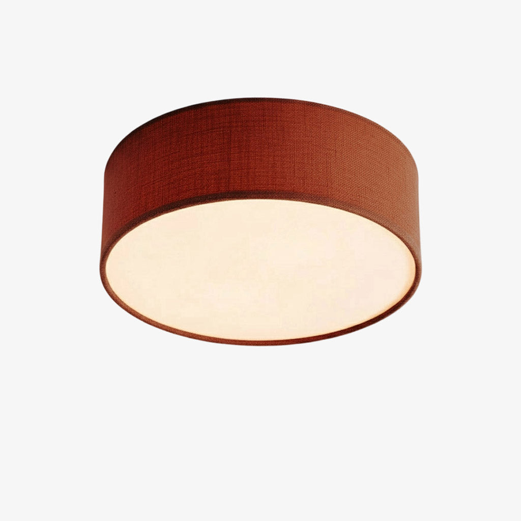 Flush Mount Drum Shade Ceiling Light with Fabric Shade for Entryway, Hallway, Bedroom, Dining Room, Kitchen | Lonoma