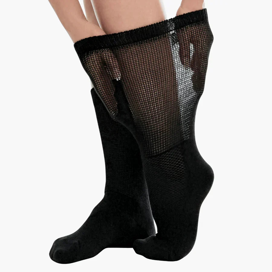 Seamless Diabetic Socks Cotton Circulation Support for Sensitive Feet Neuropathy Non-Binding Cushioned Heel Odor Control Daily Comfort | Lonoma