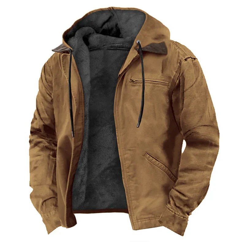 Men's Hooded Jacket with Quilted Lining — Lightweight Autumn Winter Coat for Smart Casual Wear | Koossa
